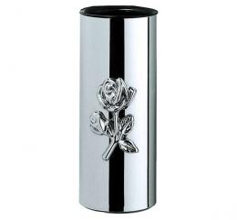 STAINLESS STEEL VASE WITH ROSES